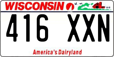 WI license plate 416XXN