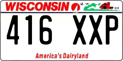 WI license plate 416XXP