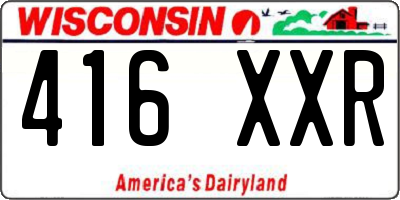 WI license plate 416XXR