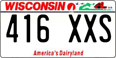 WI license plate 416XXS