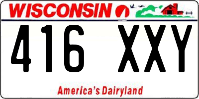 WI license plate 416XXY