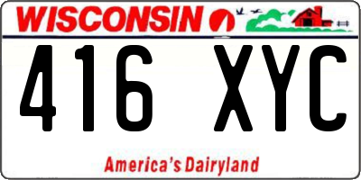 WI license plate 416XYC