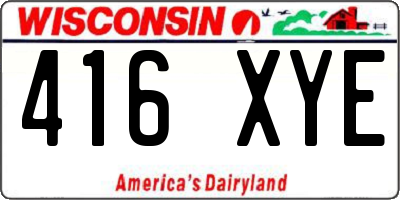 WI license plate 416XYE