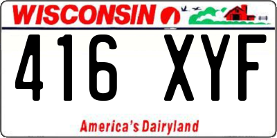 WI license plate 416XYF