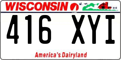 WI license plate 416XYI