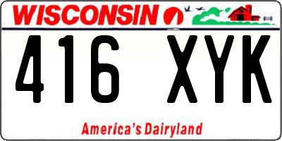WI license plate 416XYK