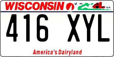 WI license plate 416XYL