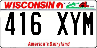 WI license plate 416XYM