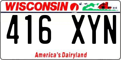 WI license plate 416XYN
