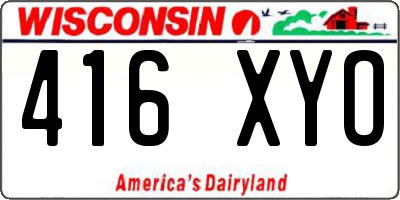 WI license plate 416XYO