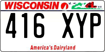 WI license plate 416XYP