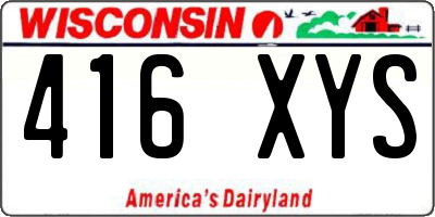 WI license plate 416XYS