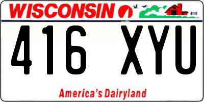WI license plate 416XYU