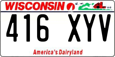 WI license plate 416XYV
