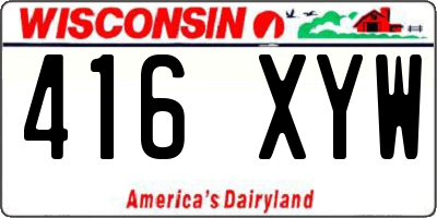WI license plate 416XYW