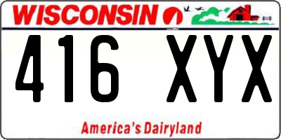 WI license plate 416XYX