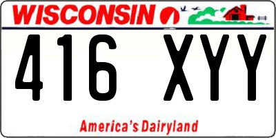 WI license plate 416XYY
