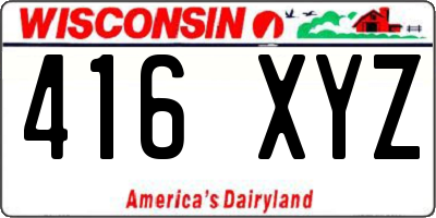WI license plate 416XYZ