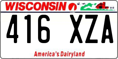 WI license plate 416XZA