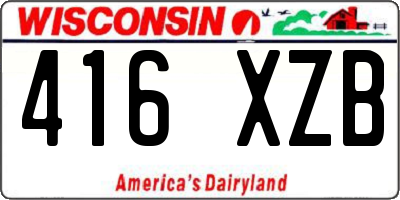 WI license plate 416XZB