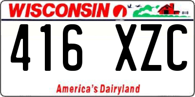 WI license plate 416XZC