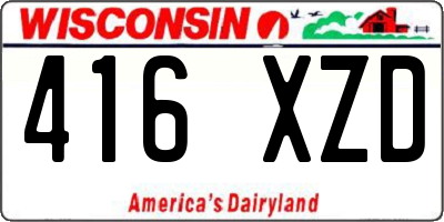 WI license plate 416XZD
