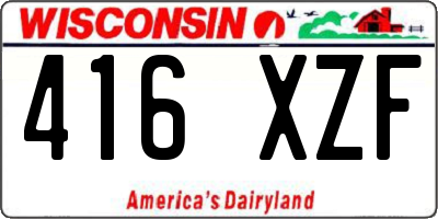 WI license plate 416XZF