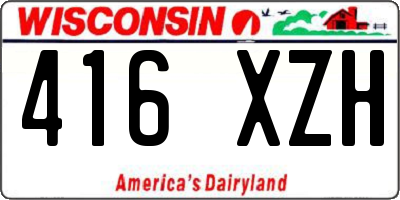 WI license plate 416XZH
