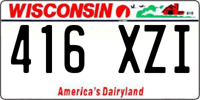 WI license plate 416XZI