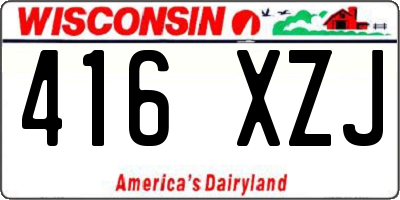 WI license plate 416XZJ