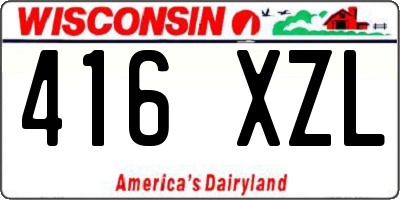 WI license plate 416XZL