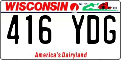 WI license plate 416YDG