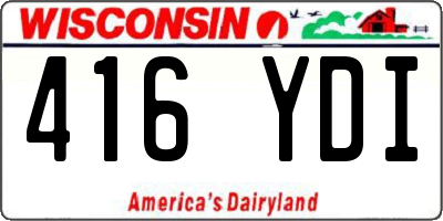 WI license plate 416YDI