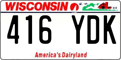 WI license plate 416YDK