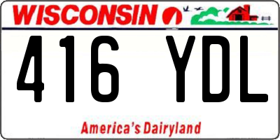 WI license plate 416YDL