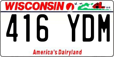 WI license plate 416YDM
