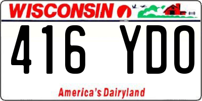 WI license plate 416YDO