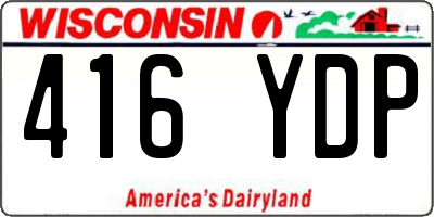 WI license plate 416YDP
