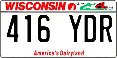 WI license plate 416YDR