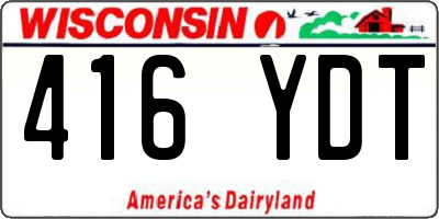 WI license plate 416YDT