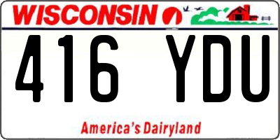 WI license plate 416YDU