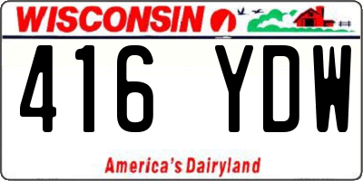 WI license plate 416YDW
