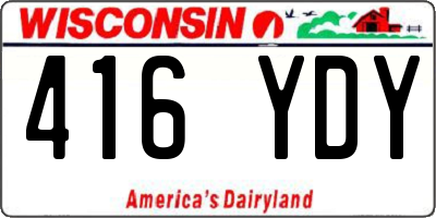 WI license plate 416YDY