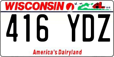WI license plate 416YDZ
