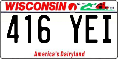 WI license plate 416YEI