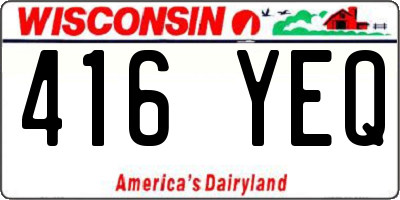 WI license plate 416YEQ