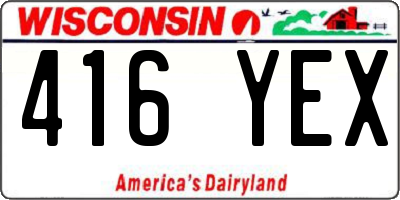 WI license plate 416YEX