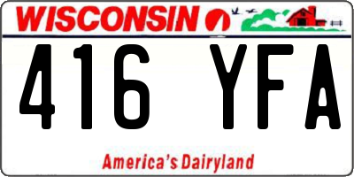 WI license plate 416YFA