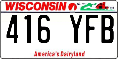 WI license plate 416YFB