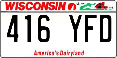 WI license plate 416YFD